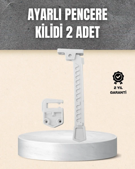 Mey İthalat® Kolay Montajlı Pencere Açılma Sınırlayıcı 2’li Set ürün görseli 1
