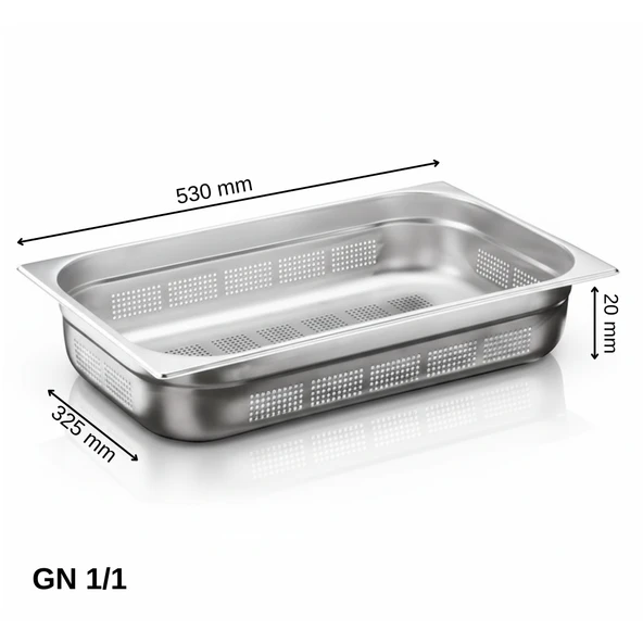 ÜRET Delikli Gastronom Küvet GN 1/1 20 mm 2,5 lt ürün görseli 1