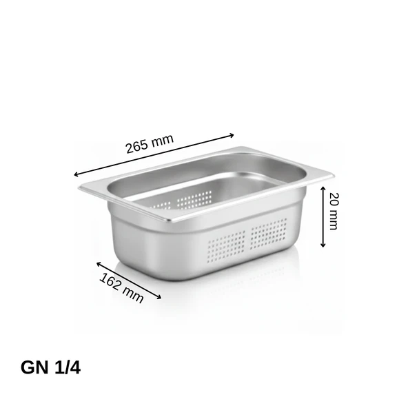 ÜRET Delikli Gastronom Küvet GN 1/4 20 mm 0,5 lt ürün görseli 1