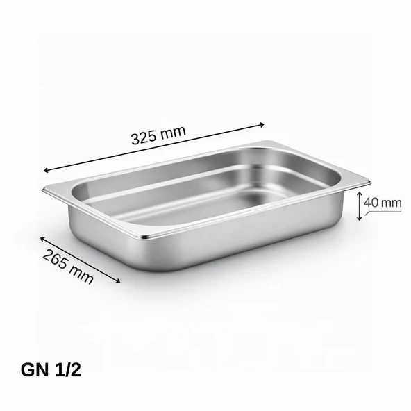 ÜRET Standart Gastronom Küvet GN 1/2 40 mm 2 lt ürün görseli 1