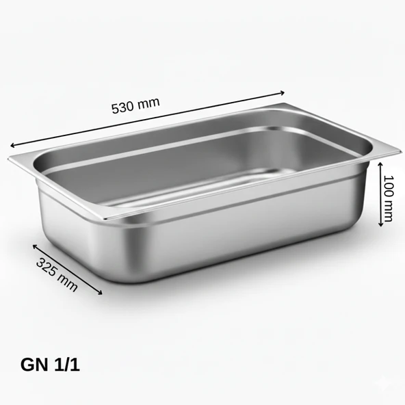 ÜRET Standart Gastronom Küvet GN 1/1 100 mm 14 lt ürün görseli 1