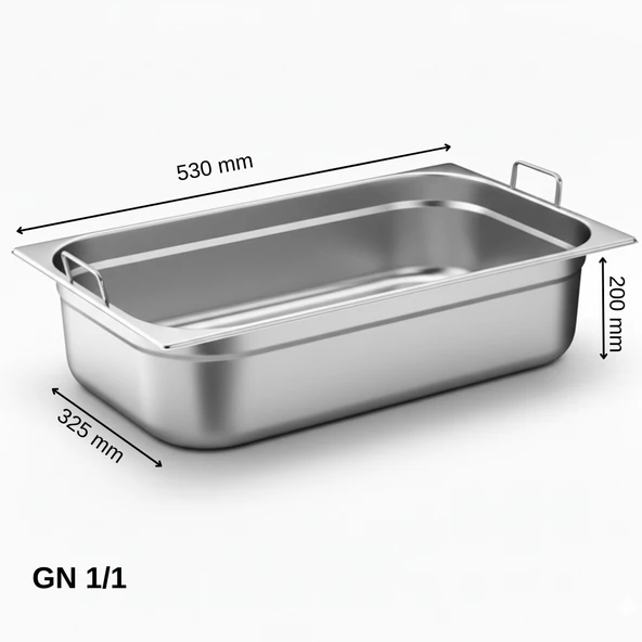 ÜRET Saplı Gastronom Küvet GN 1/1 200 mm 28 lt ürün görseli 1