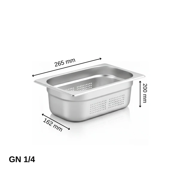 ÜRET Delikli Gastronom Küvet GN 1/4 200 mm 5,5 lt ürün görseli 1