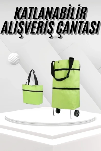 Mey İthalat® Katlanabilir Tekerlekli Pazar Market Çarşı Arabası Market Alışveriş Çantası ürün görseli 1