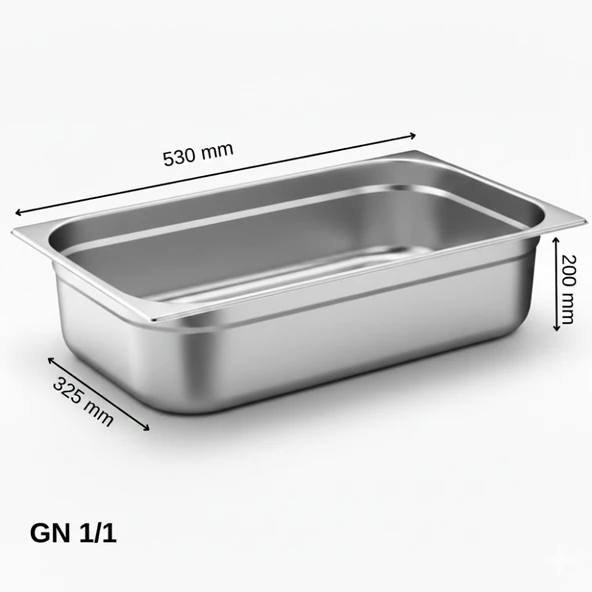 ÜRET Standart Gastronom Küvet GN 1/1 200 mm 28 lt ürün görseli 1