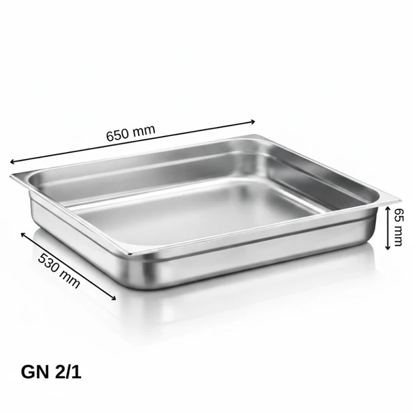 ÜRET Standart Gastronom Küvet GN 2/1 65 mm 18,5 lt ürün görseli 1
