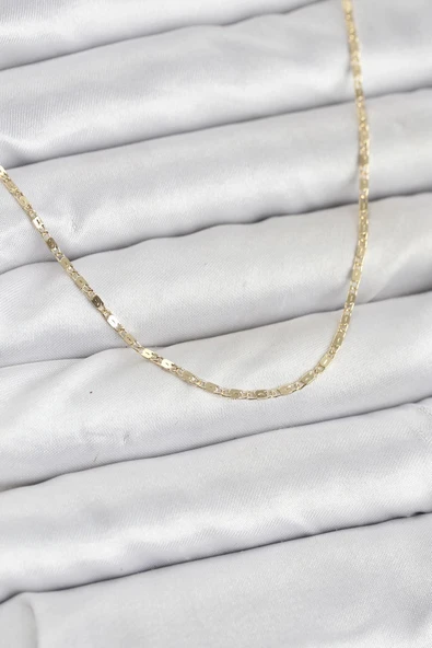 Mey İthalat® CM 14K Gold Renk Ezme Zincir Model 60 cm Kadın Kolye ürün görseli 1