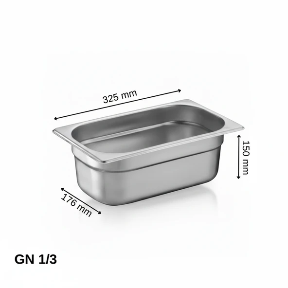 ÜRET Standart Gastronom Küvet GN 1/3 150 mm 5,7 lt ürün görseli 1