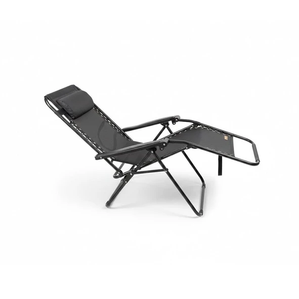 Madfox EasyRest Katlanır Şezlong Sandalye Siyah - Resim 2