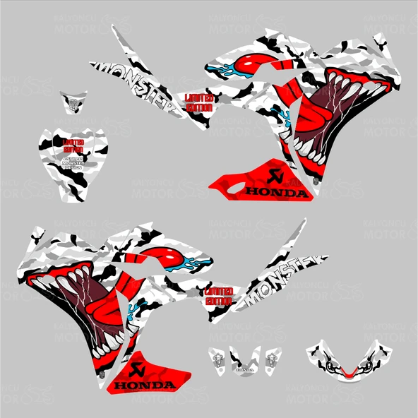 Honda CBR 125 Sticker Set Asphalt Monster - Resim 2