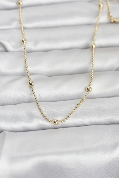 CM 14K Gold Renk Top Zincir 60 cm Kadın Kolye - TJ-BKO10960 ürün görseli 1