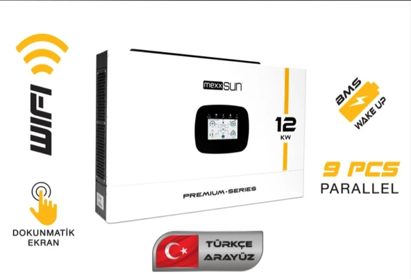 MEXXSUN - İnges 12 KW 48 VOLT PREMIUM INVERTER (Paralel /Wi-Fi/ Dual Output) TÜRKÇE ARAYÜZ İNVERTÖR ürün görseli 1
