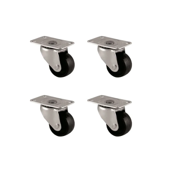 Furç Tablalı Bilyalı Teker - 38MM - Siyah HKS234 - 4 Adet ürün görseli 1