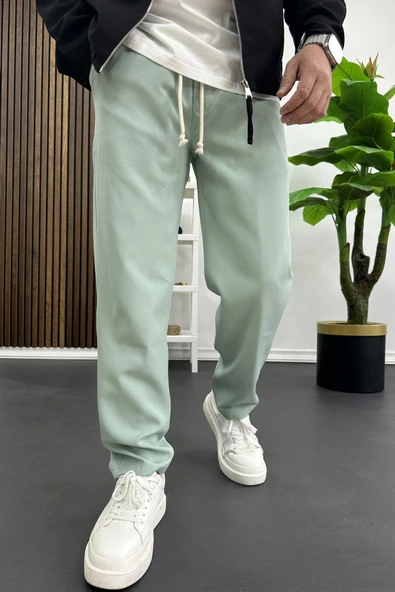 Erkek Düz Jogger Pantolon Yeşil Edw451 ürün görseli 1