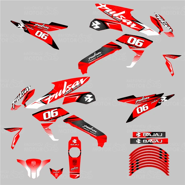 Bajaj Pulsar 200 NS Sport Design Sticker Set - Resim 2