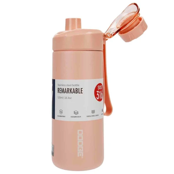 Dodge Fit Çelik Termos Matara 520Ml Somon - Resim 2