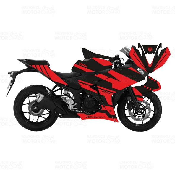 Yamaha YZF R25 Raceline Design Kırmızı Sticker Set ürün görseli 1