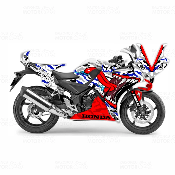 Honda CBR 250 R Asphalt Monster Sticker Set Beyaz 2014-2016 ürün görseli 1