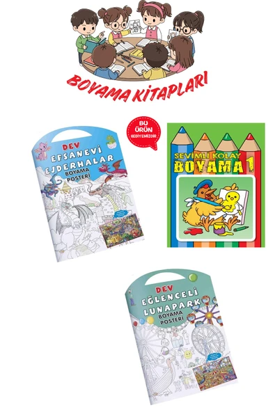 Dev Boyama Posteri (Eğlenceli Ejderhalar-Lunapark) ürün görseli 1