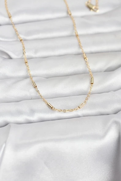 CM 14K Gold Renk Bar Zincir Model 60 cm Kadın Kolye - TJ-BKO10973 ürün görseli 1