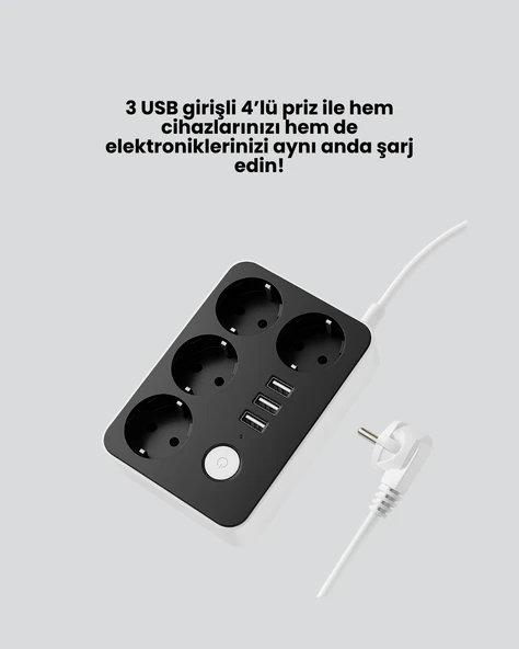 4’lü Priz U314 - Resim 2