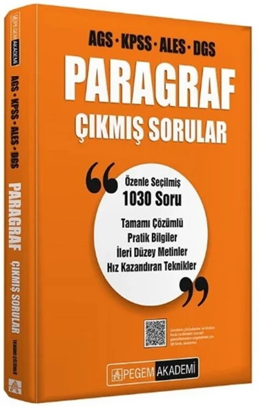 KPSS MEB AGS ALES DGS Paragraf Çıkmış Sorular Pegem Akademi ürün görseli 1