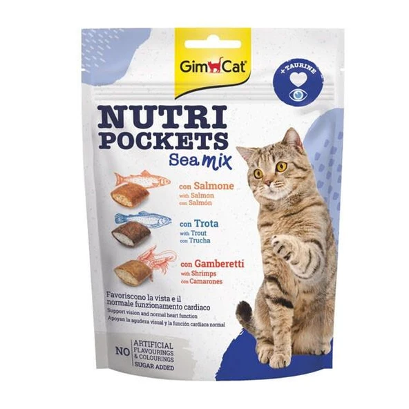 GimCat Nutripockets Sea Mix Taurinli Kedi Ödül Maması 150 Gr ürün görseli 1