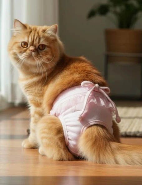 Rosie Pink Kedi İç Çamaşırı Regl Külot Don ürün görseli 1