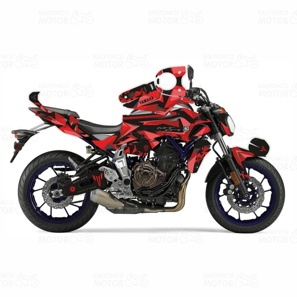 Yamaha MT 07 Colorful Camo Design Sticker Seti ürün görseli 1