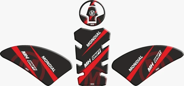 Mondial Drift 125 L Tank Pad Kırmızı Siyah ürün görseli 1