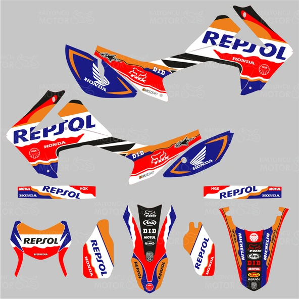 Honda CRF 250 L Repsol Design Sticker Set - Resim 2