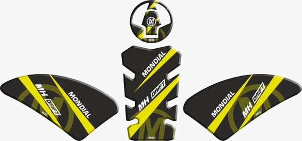 Mondial Drift 125 L Tank Pad Sarı-Siyah ürün görseli 1