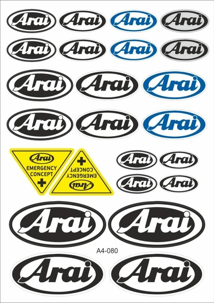 Arai A4 Sticker Set ürün görseli 1