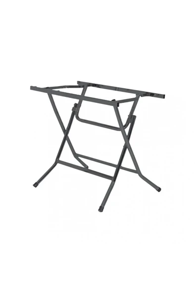 Werzalit Ahşap 90 cm Yuvarlak Masalara Uygun 1 İlk Çerçeveli Katlanabilir Metal Ayak Y:70 Cm Gri ürün görseli 1