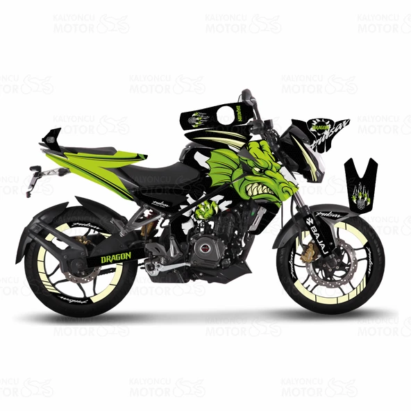 Bajaj Pulsar 200 NS Green Dragon Sticker Set ürün görseli 1