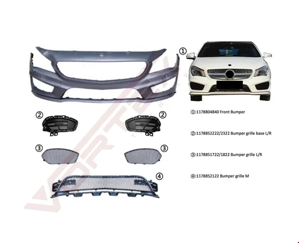 MERCEDES - W117 2013 - ÖN TAMPON SET (AMG) CLA W117 2013- ürün görseli 1