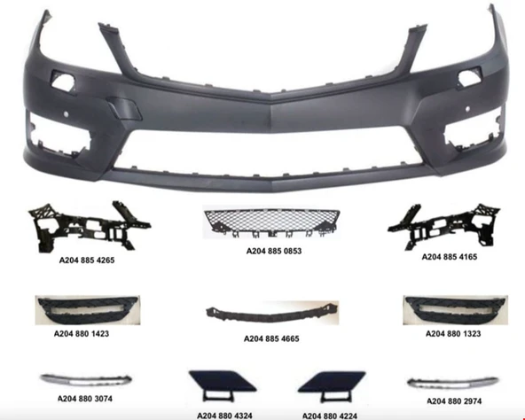MERCEDES - W204 2011 - ÖN TAMPON AMG SET (PANJUR VE LED HARİÇ) W204 2011- ürün görseli 1