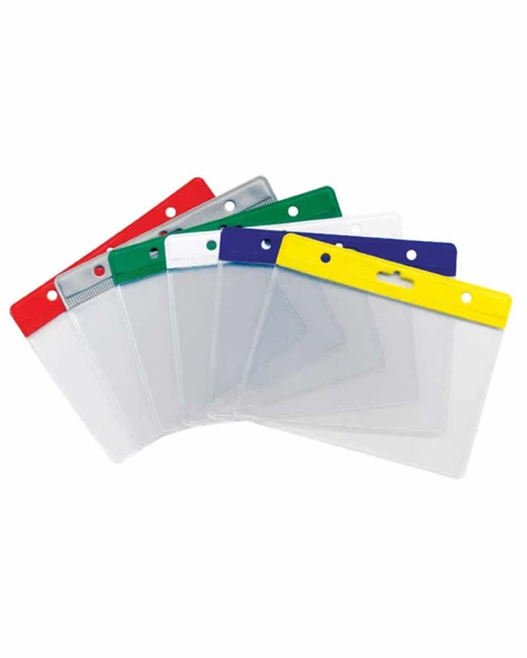 Sarff Kart Kabı Şeffaf 7.5X9.5 Beyaz Şerit Yatay - 10 adet ürün görseli 1
