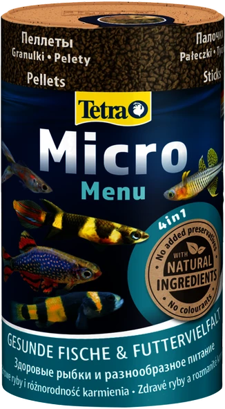 Tetra Micro Menu Küçük Tropikal Balık 4'ü Bir Arada Yem Karışımı - 100ML ürün görseli 1