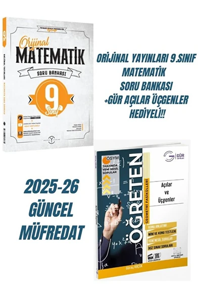 Orijinal Yayınları 9. Sınıf Matematik Soru Bankası, Gür Açılar Üçgenler Hediyeli 2026 ürün görseli 1