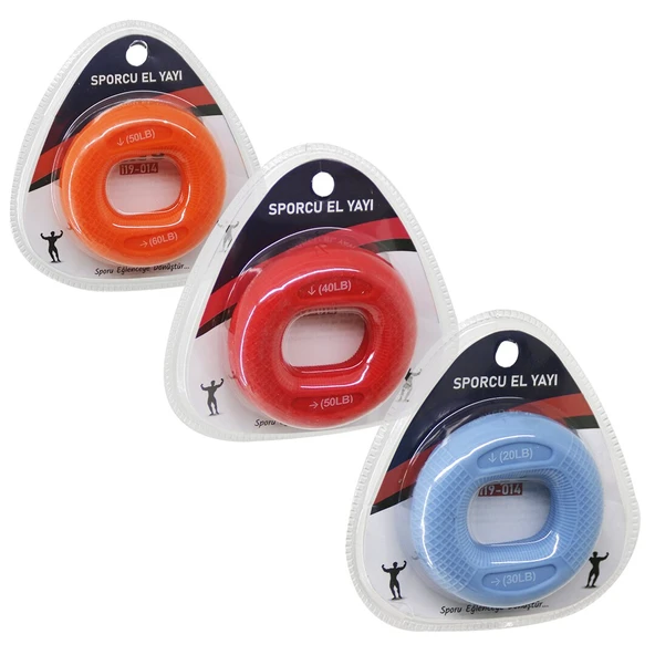 HALKA MODEL RENKLİ SPORCU SİLİKON EL YAYI ÇİFT KULLANIM = 20-30LBS - 40-50LBS - 50-60LBS (2818) ürün görseli 1