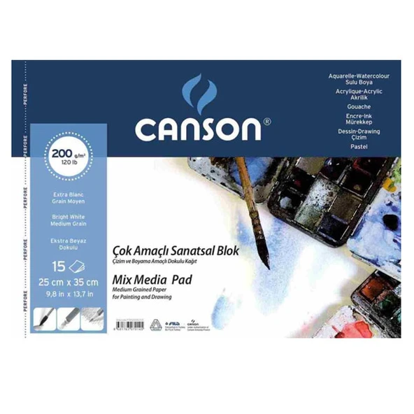 Canson Fınface 1557 Resim Blokları Çok Amaçlı 200 GR 25x35 15 Yaprak ürün görseli 1