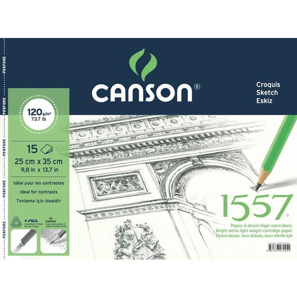 Canson Resim Ve Çizim Blok 120 GR 25x35 CM 15 Yaprak ürün görseli 1