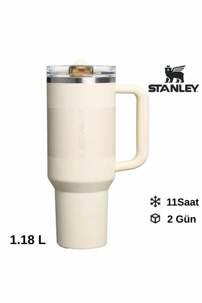Stanley The Quencher ProTour Flip Straw Tumbler Pipetli Termos 1,18 LT / 40oz Krem 10-12486-099 ürün görseli 1