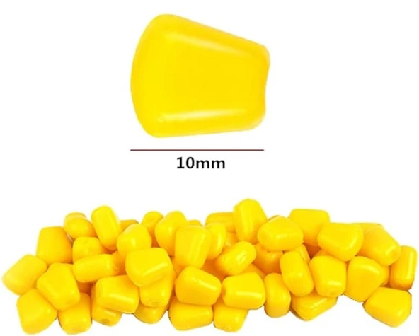 10 x 1 cm Silikon Yumuşak Sarı Mısır Suni Balık Olta Yemi ürün görseli 1