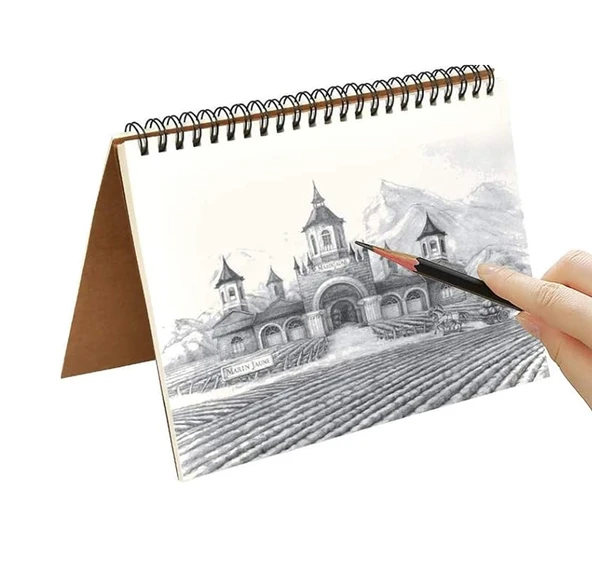 Eskiz Defteri A5 Boyutunda 160 gr Yandan Telli Karakalem Sketch Book 25 Yaprak - 1 Adet ürün görseli 1