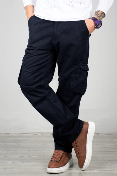 DeepSEA Geniş Kesim Gabardin Kargo Pantolon – Likralı Outdoor Stil Çok Cepli Erkek Pantolon 1705421 ürün görseli 1