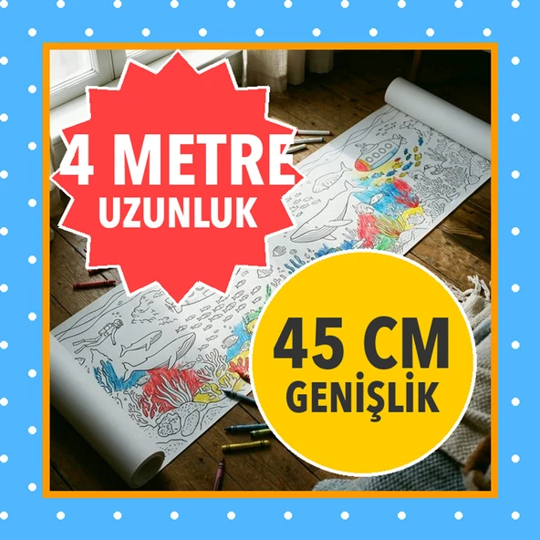 Dev Rulo Boyama Kitabı Okyanus Macerası 4 Metre 45cm Genişlik ürün görseli 1