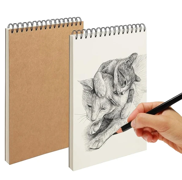 Eskiz Defteri A5 Boyutunda 160 gr Üstten Telli Karakalem Sketch Book 25 Yaprak - 1 Adet ürün görseli 1