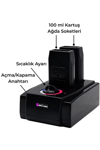 DNTL Total Trio Ağda Isıtma Makinesi 2'li Kartuş Roll-on Isıtıcı Profesyonel Kuaför Makinesi ürün görseli 1